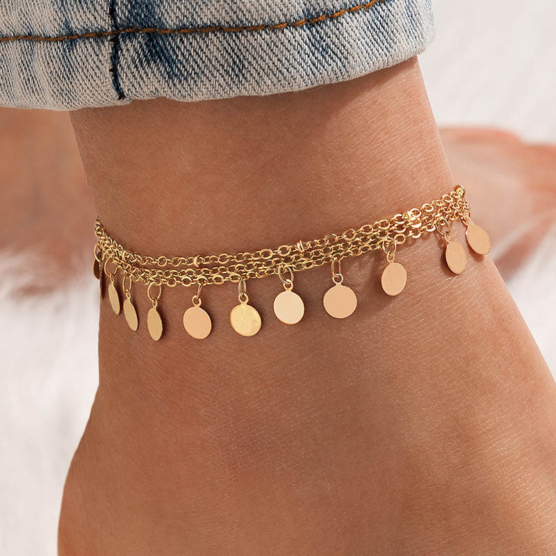 Round Charm Layered Anklet Bold Statement Style With Street Luxury