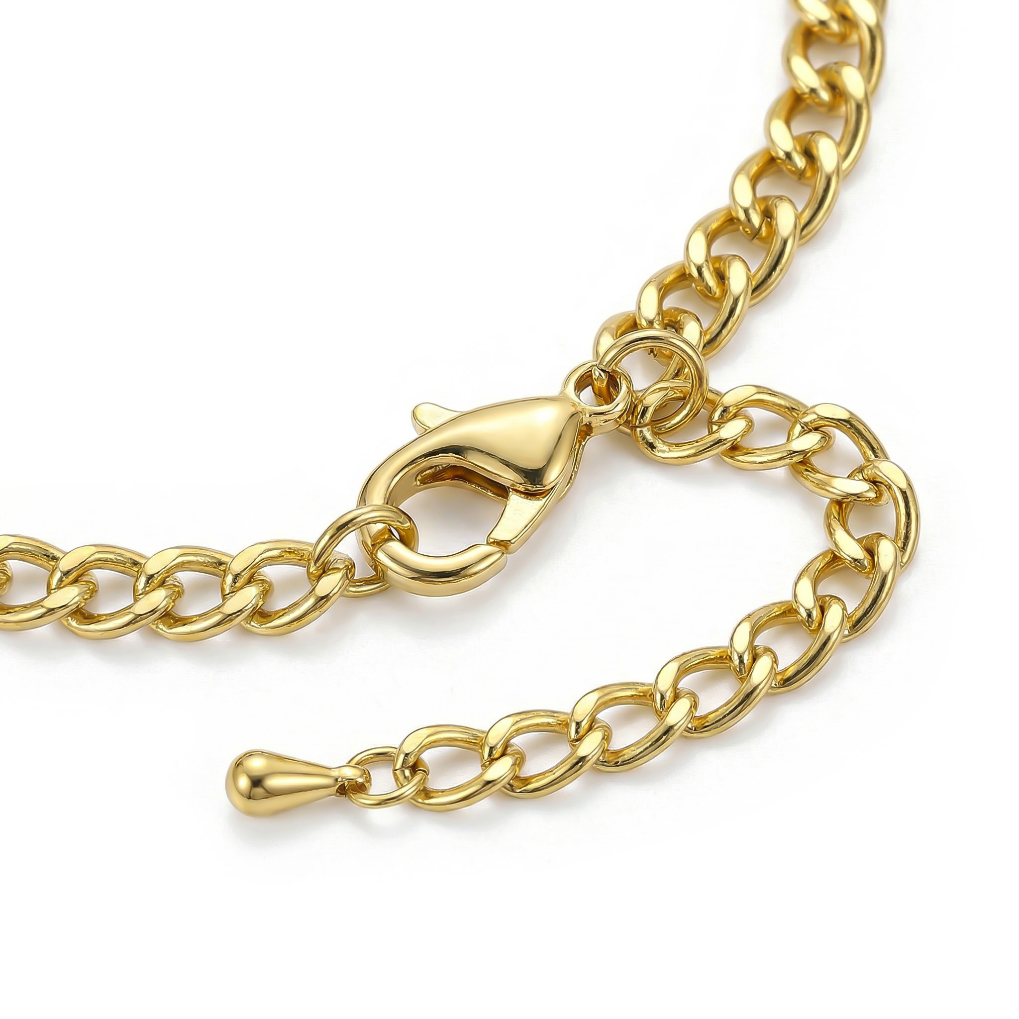 Bold Iced Out A-z Initial Letter Charm Gold Plated Cuban Chain Anklet - Image 5