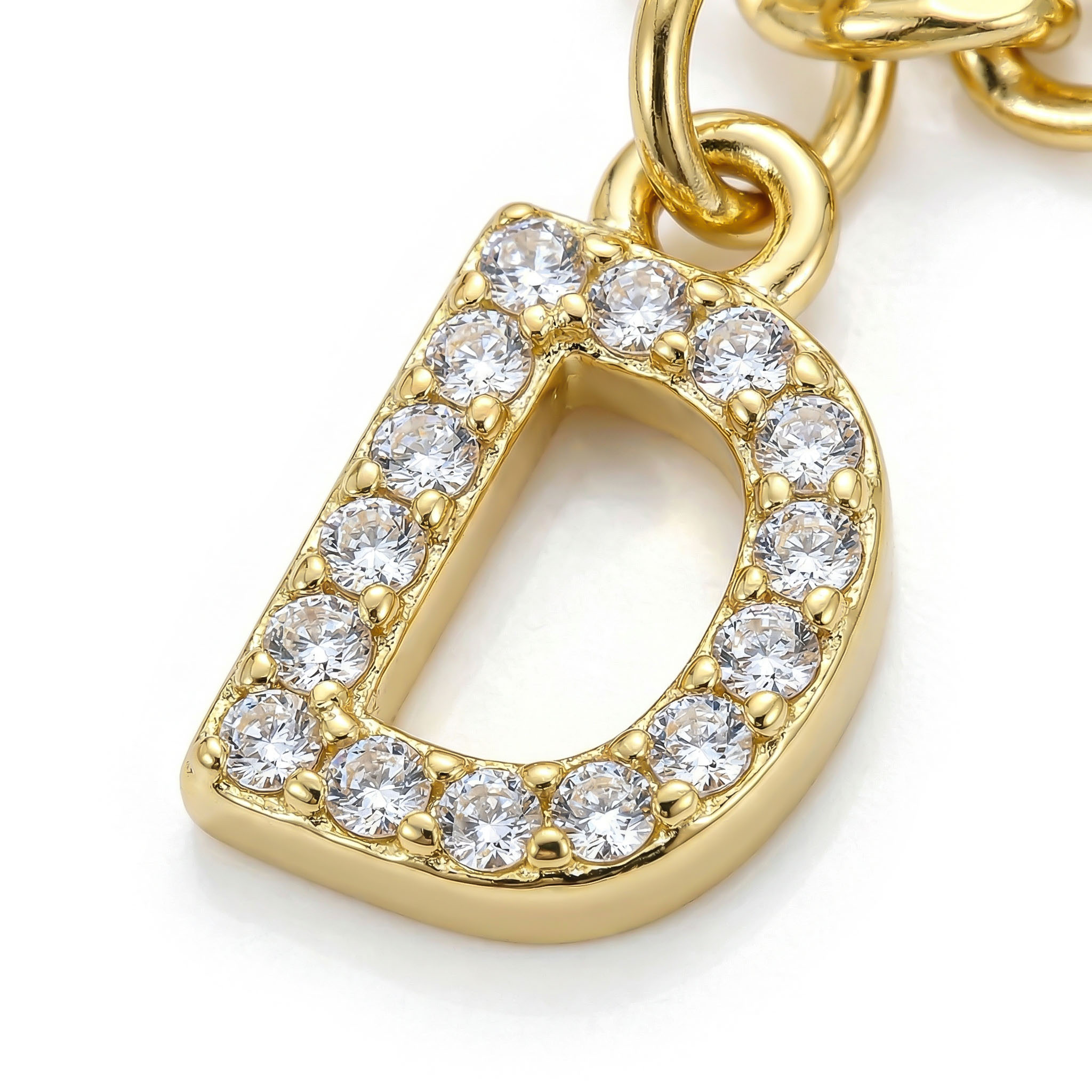 Bold Iced Out A-z Initial Letter Charm Gold Plated Cuban Chain Anklet - Image 8