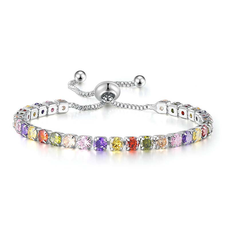 4mm Multi-color Tennis Bracelet Iced Out Shine With Street Luxury