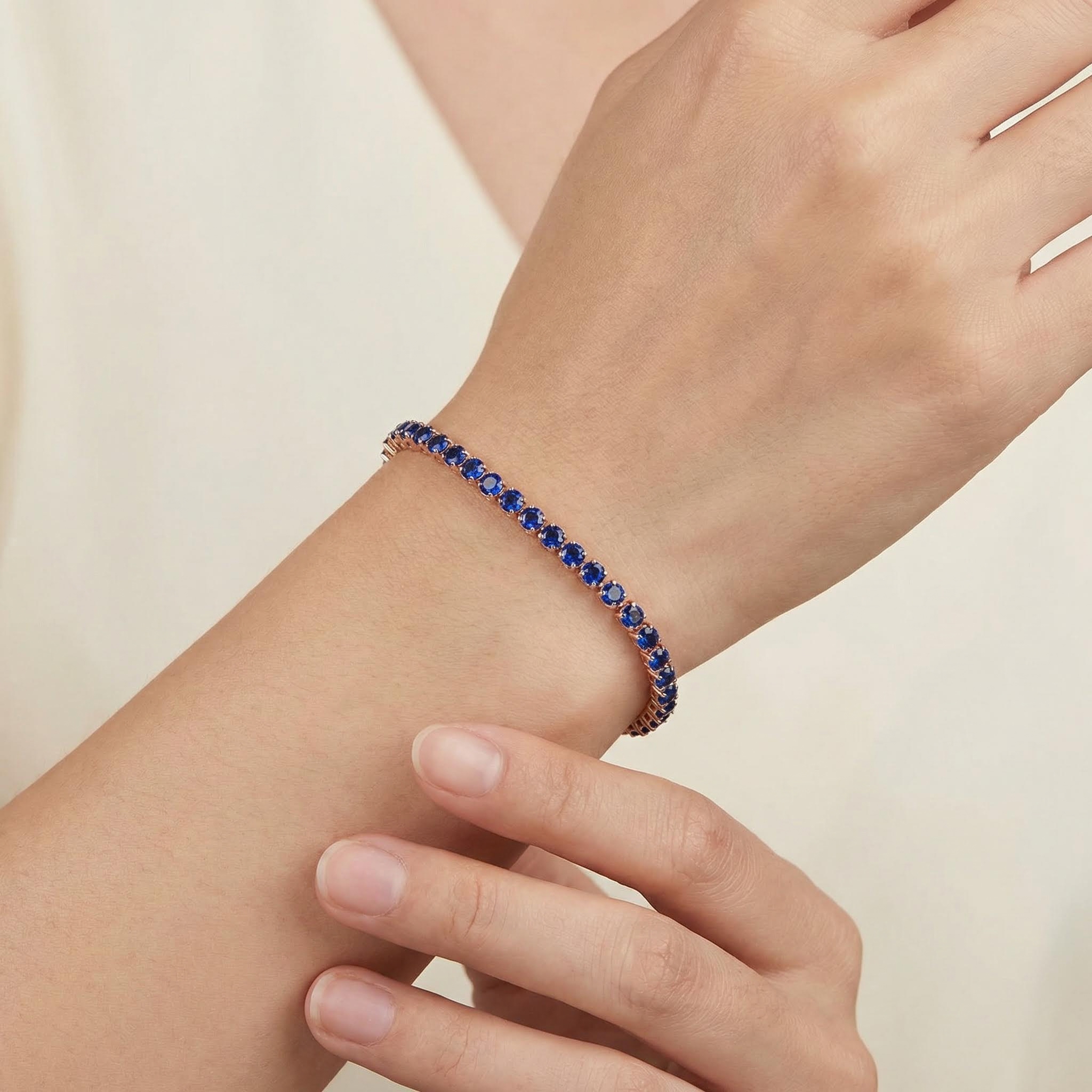 4mm Sapphire Tennis Chain Bracelet Iced Out Shine With Street Luxury - Image 4