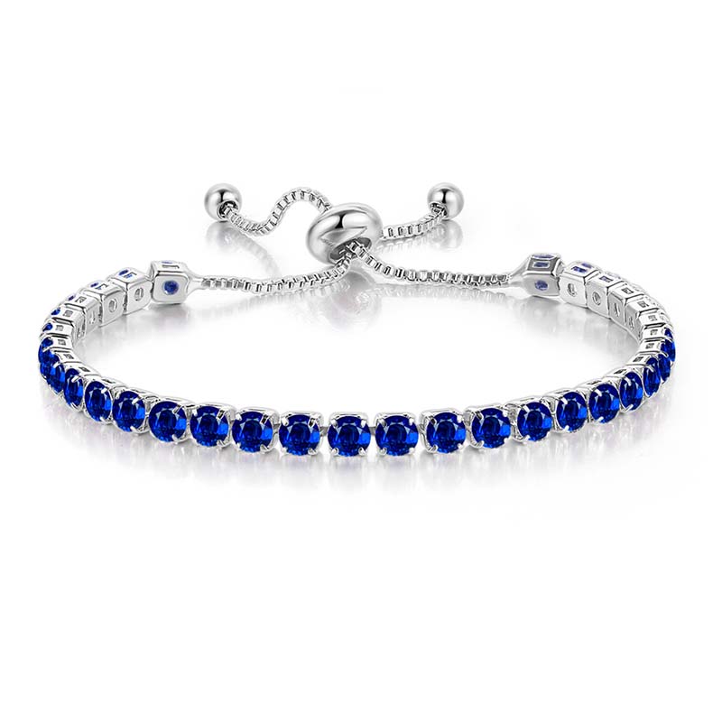 4mm Sapphire Tennis Chain Bracelet Iced Out Shine With Street Luxury