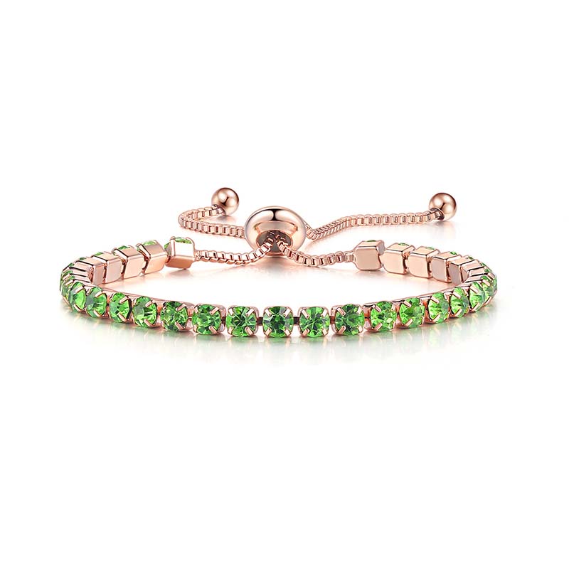 4mm Apple-green Tennis Chain Bracelet Iced Out Shine With Street Luxury - Image 3
