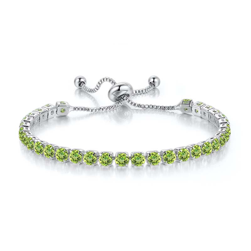 4mm Apple-green Tennis Chain Bracelet Iced Out Shine With Street Luxury