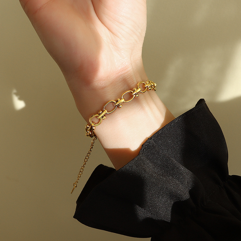 316l Stainless Steel 7mm Oval Chain Bracelet With Street Luxury Shine