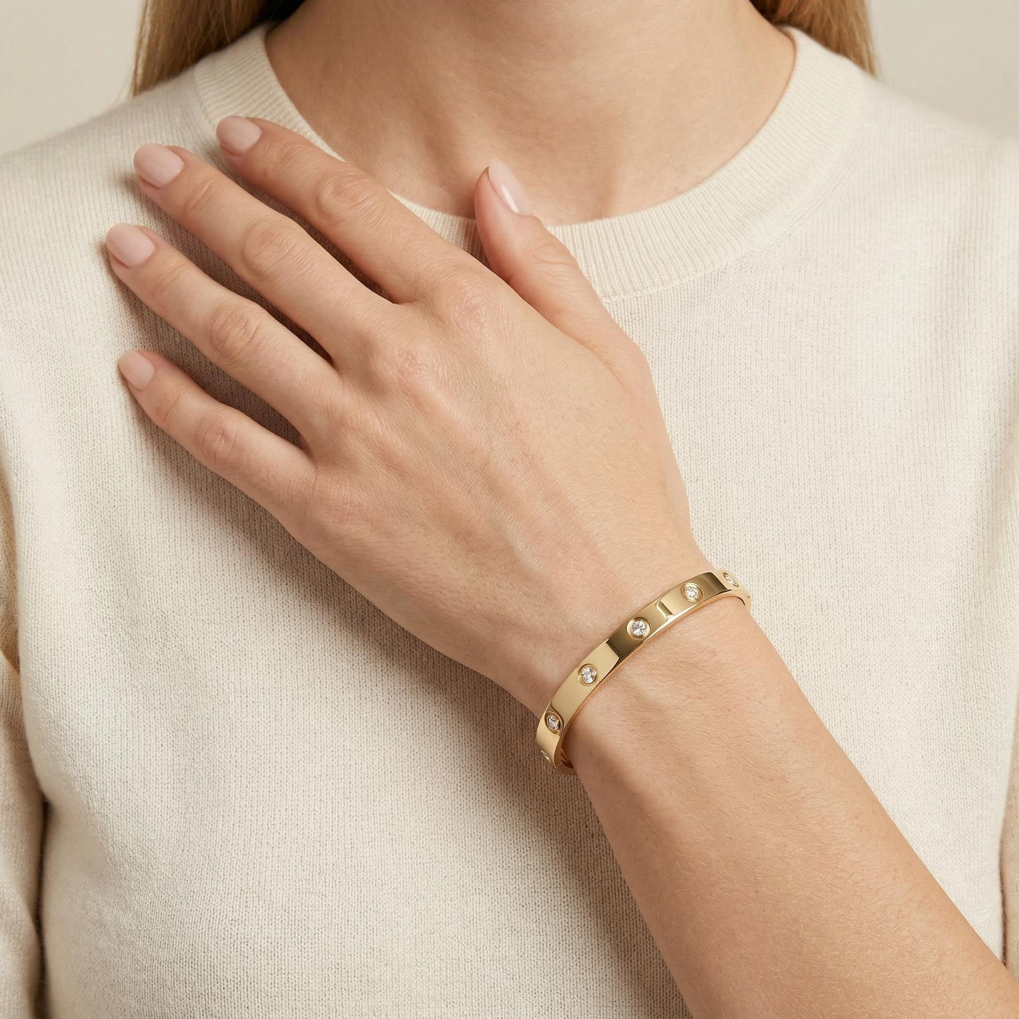 Classic Crystal Love Bangle Bold Statement Style With Street Luxury - Image 3
