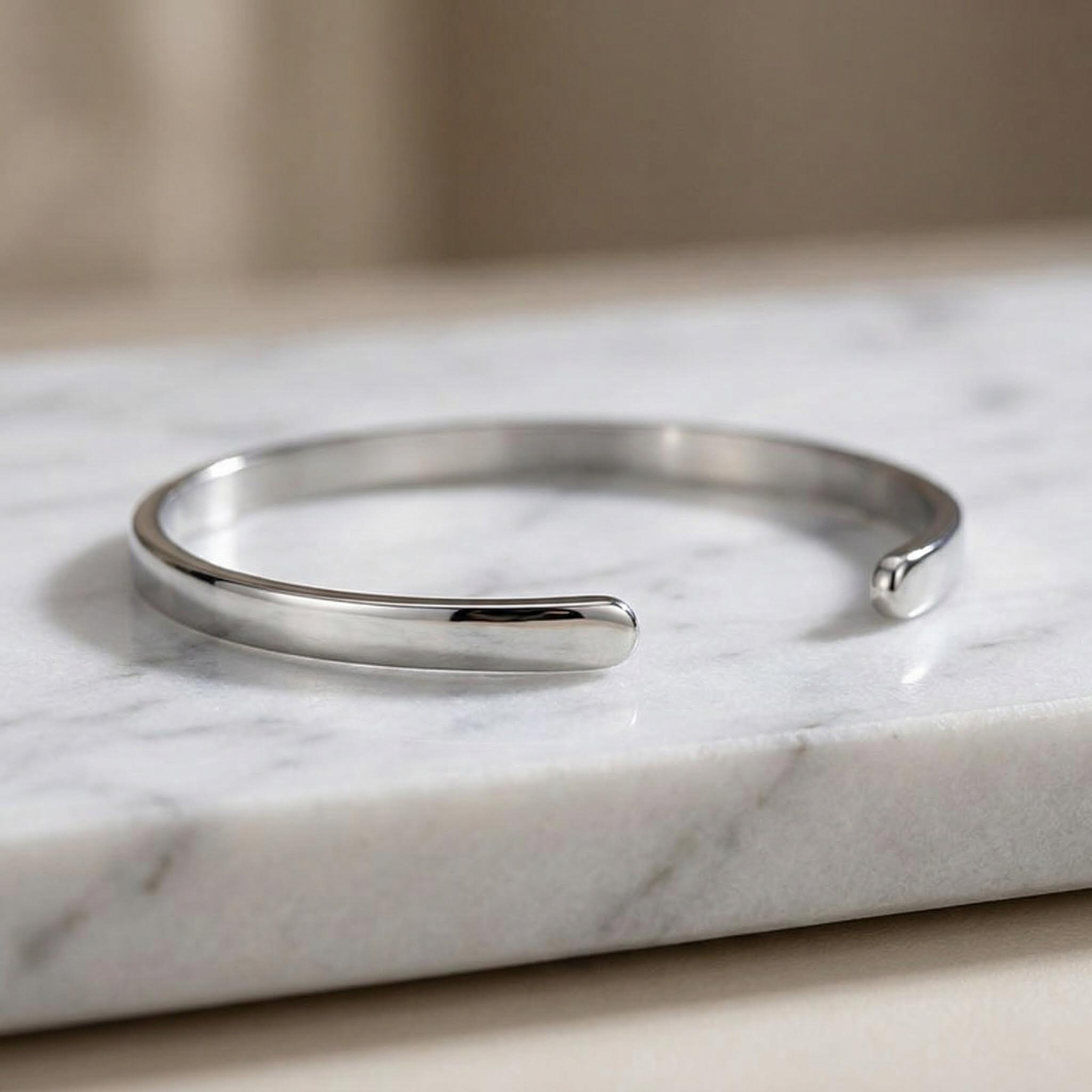 Classic 4mm Cuff Bangle Bold Statement Style With Street Luxury - Image 6