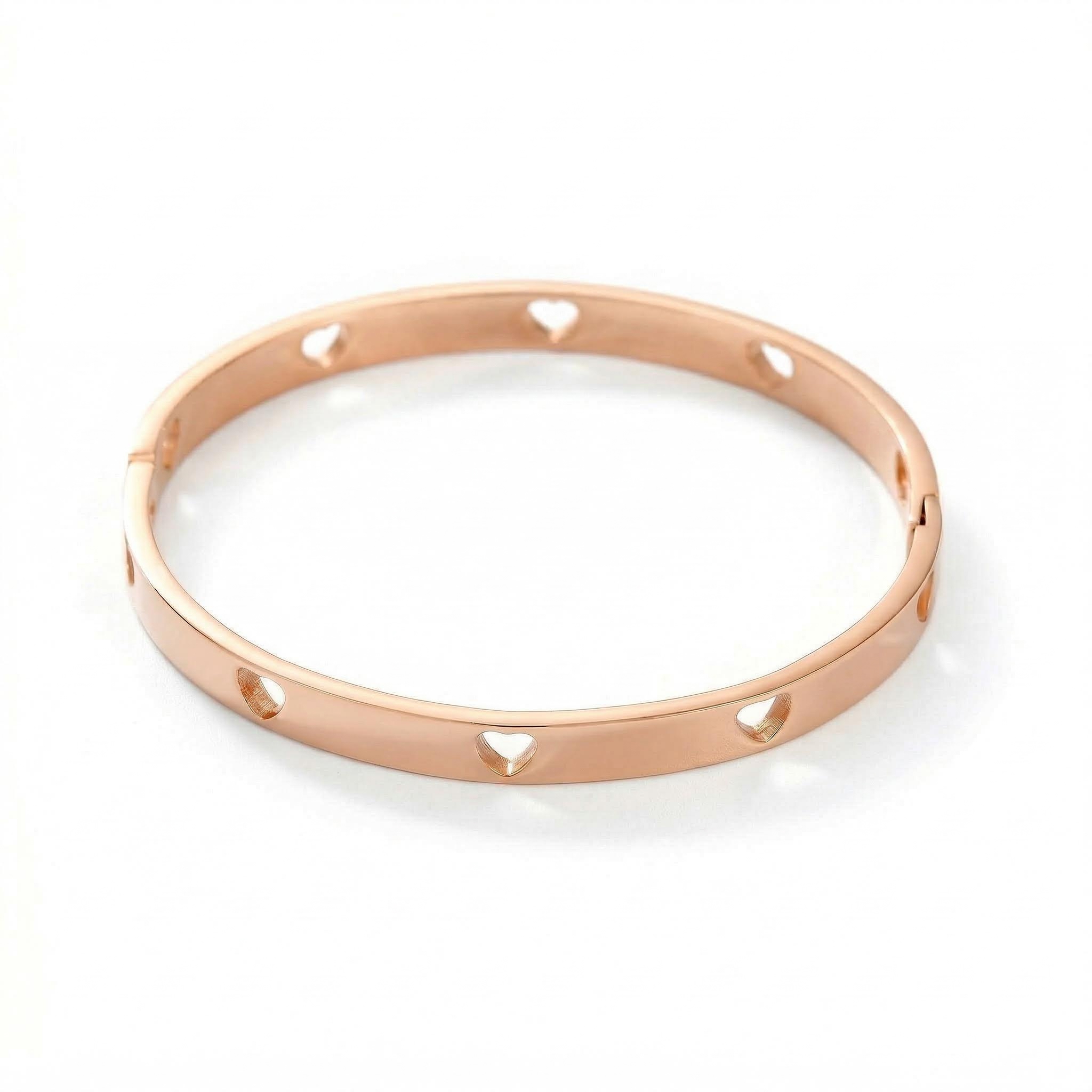 Hollow Out Heart Bangle Bracelet Premium Look Without Heavy Price - Image 4