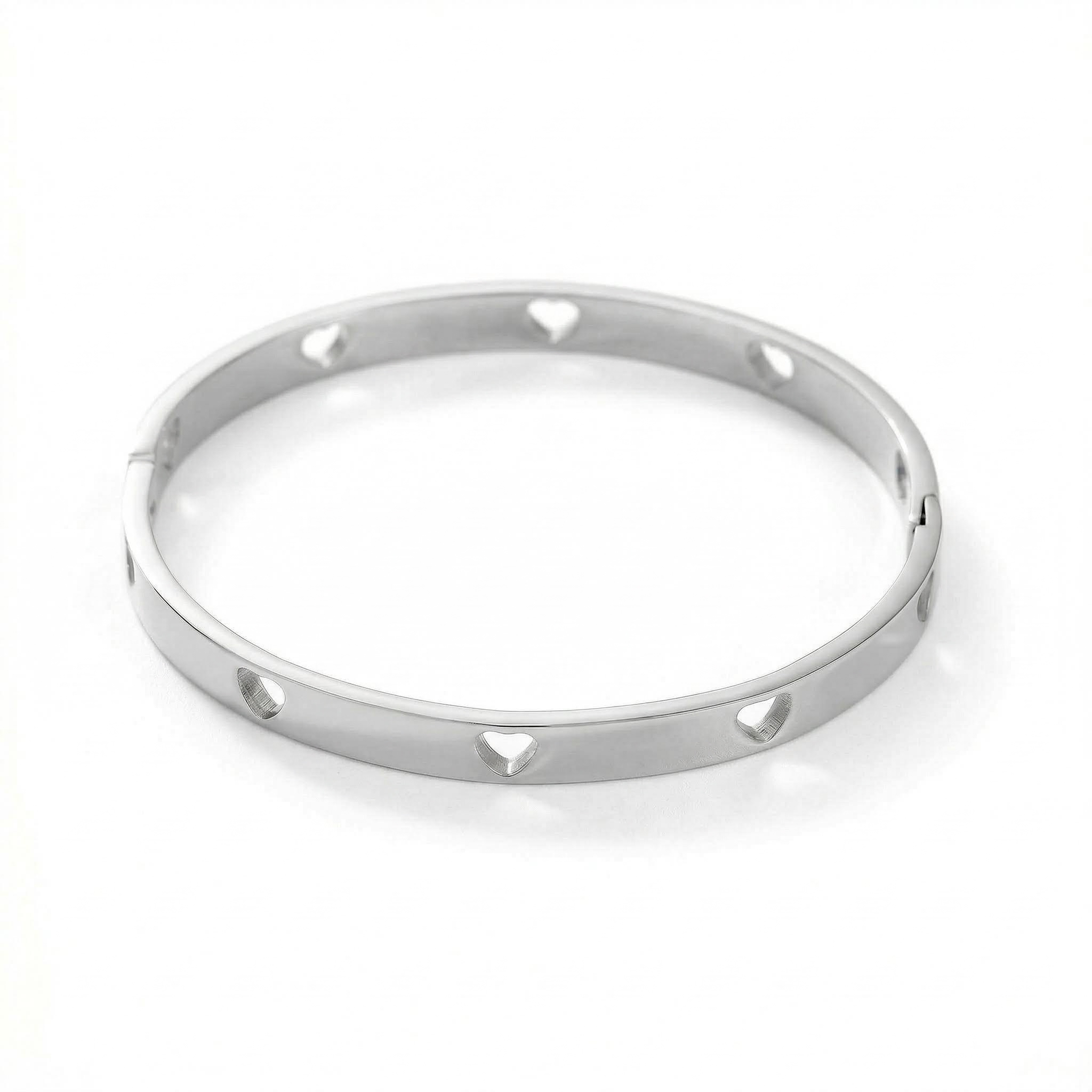 Hollow Out Heart Bangle Bracelet Premium Look Without Heavy Price - Image 5