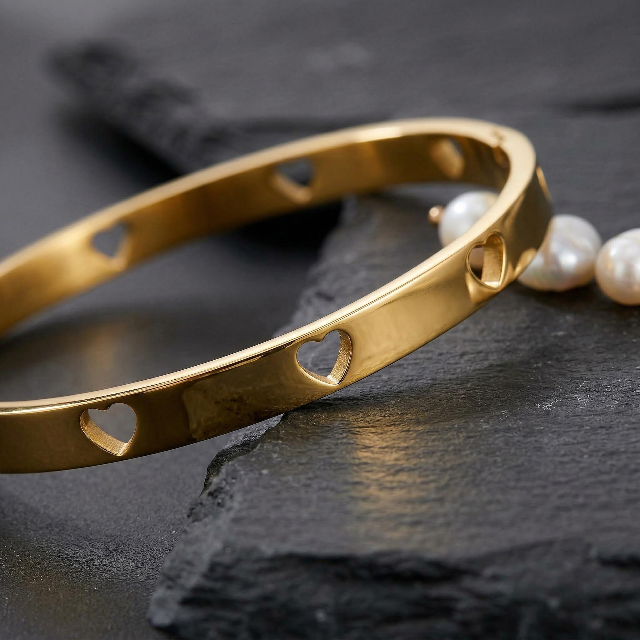 Hollow Out Heart Bangle Bracelet Premium Look Without Heavy Price - Image 6