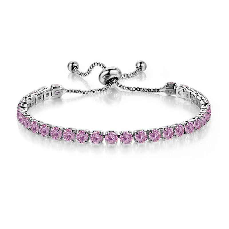 4mm Pink Stones Tennis Bracelet Iced Out Shine With Street Luxury
