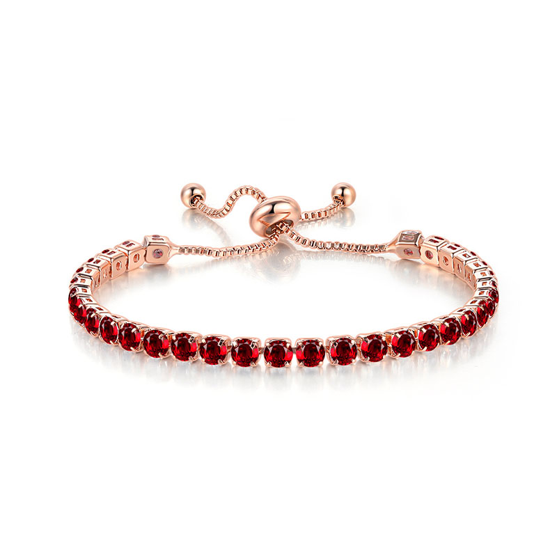 4mm Red Stones Tennis Bracelet Iced Out With Bold Statement Appeal - Image 3