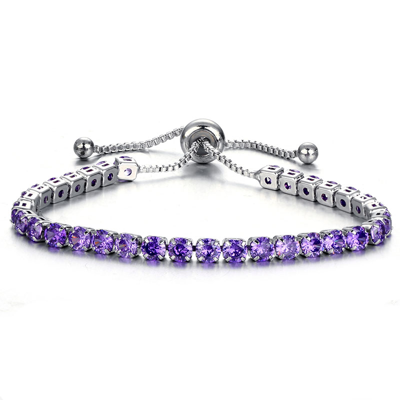 4mm Purple Stones Tennis Bracelet Iced Out Shine With Street Luxury - Image 3