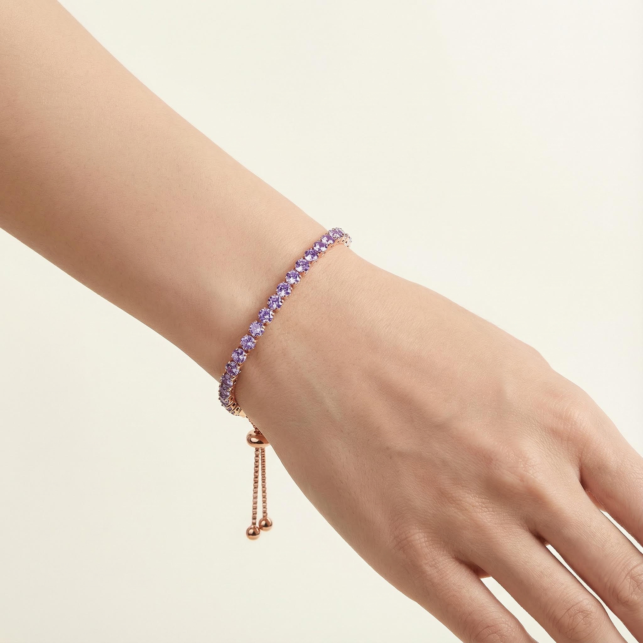4mm Purple Stones Tennis Bracelet Iced Out Shine With Street Luxury - Image 5