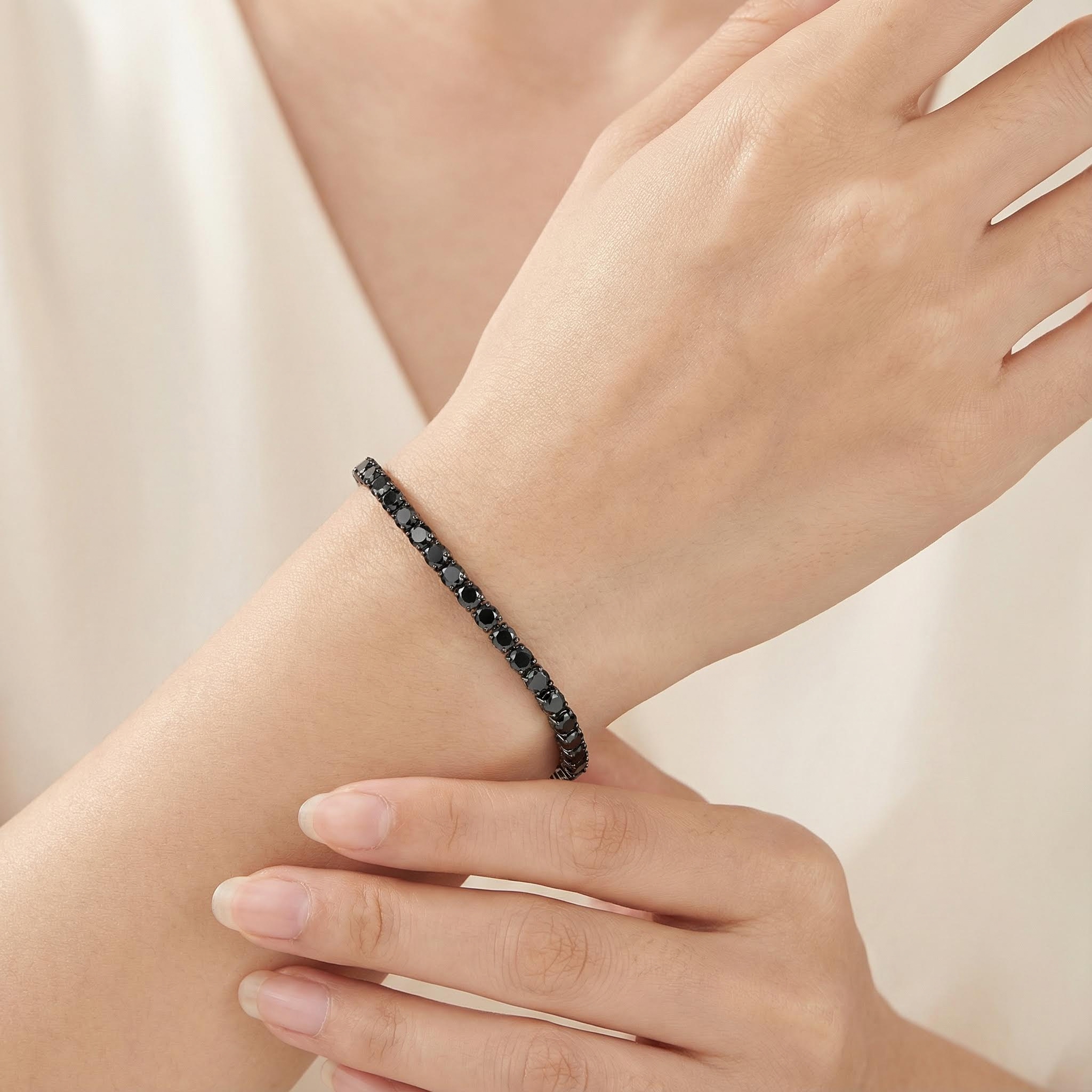 4mm Black Stones Tennis Bracelet Iced Out Shine With Street Luxury - Image 4