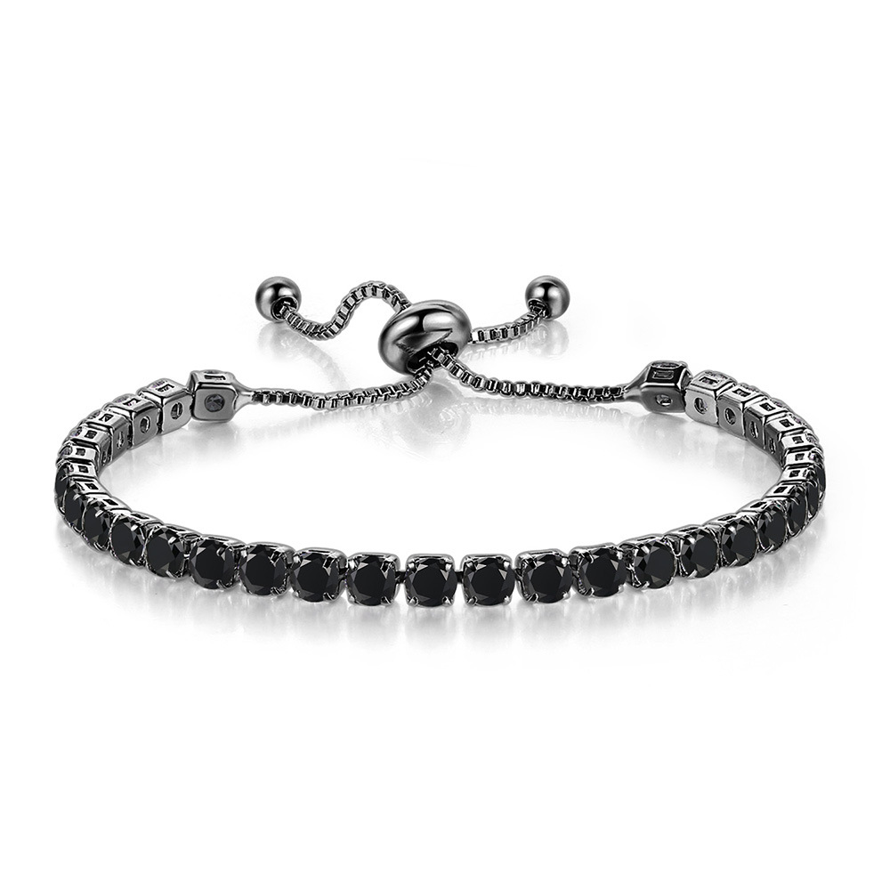 4mm Black Stones Tennis Bracelet Iced Out Shine With Street Luxury