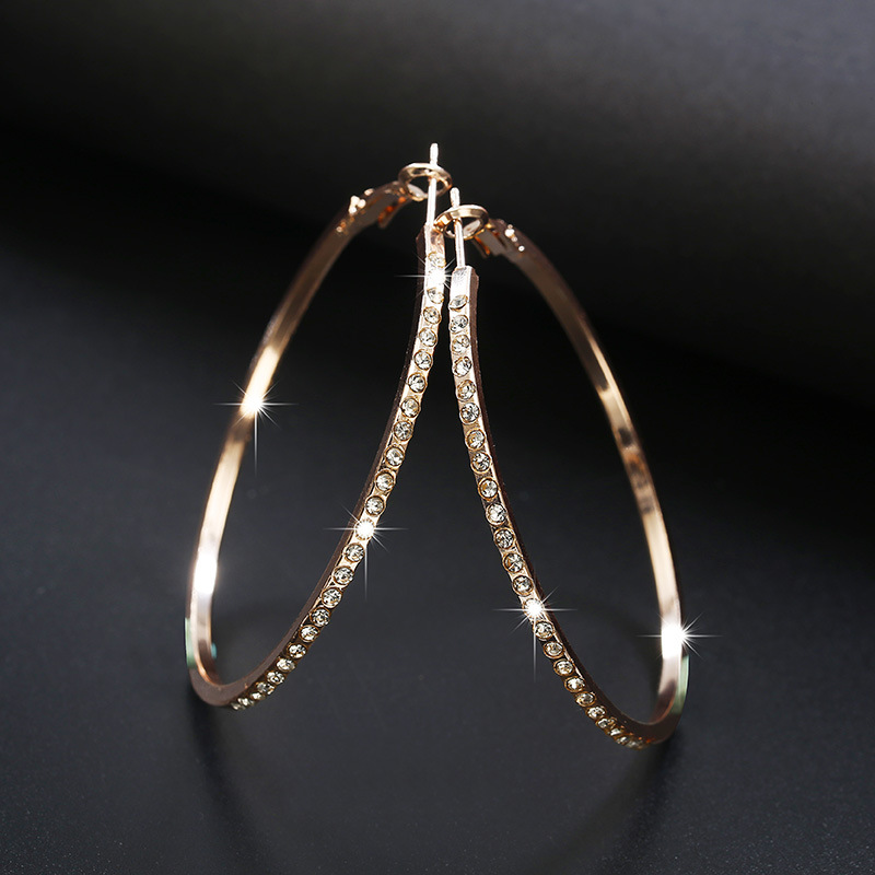 Iced Out Big Round Hoop Earrings Gold With Street Luxury Shine - Image 3