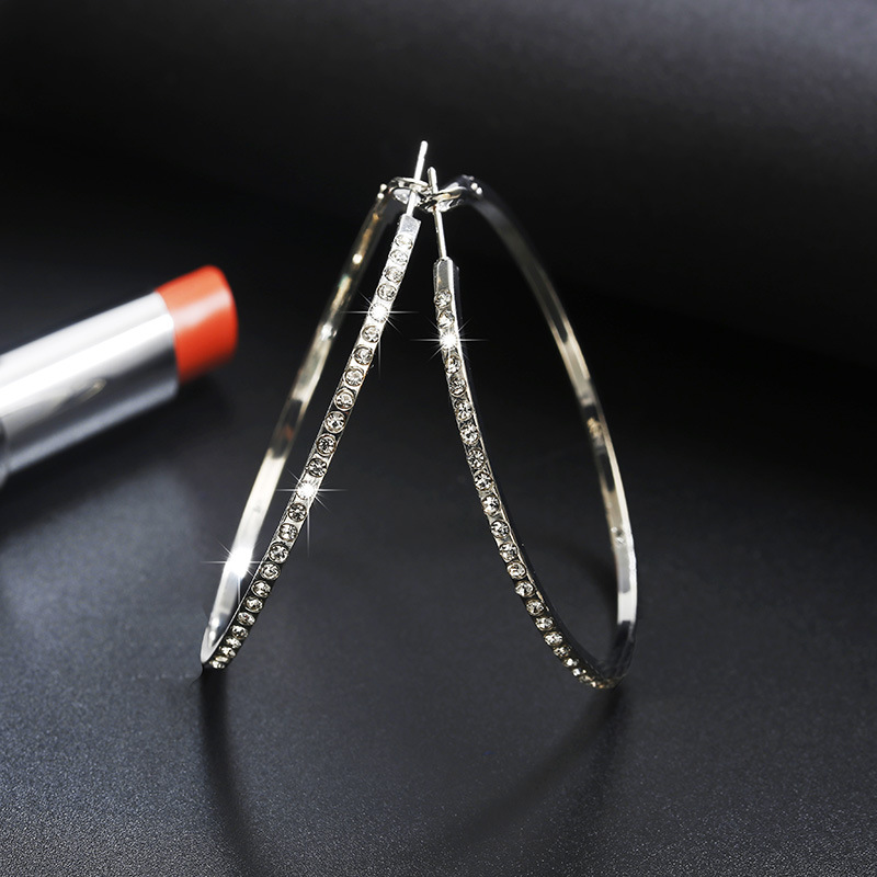 Iced Out Big Round Hoop Earrings Gold With Street Luxury Shine - Image 5