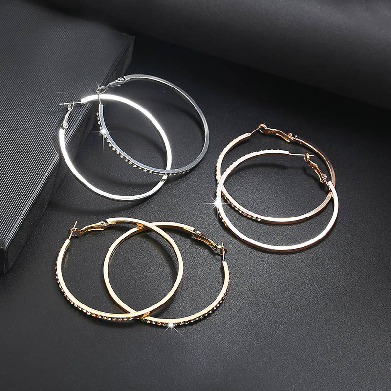 Iced Out Big Round Hoop Earrings Gold With Street Luxury Shine - Image 6