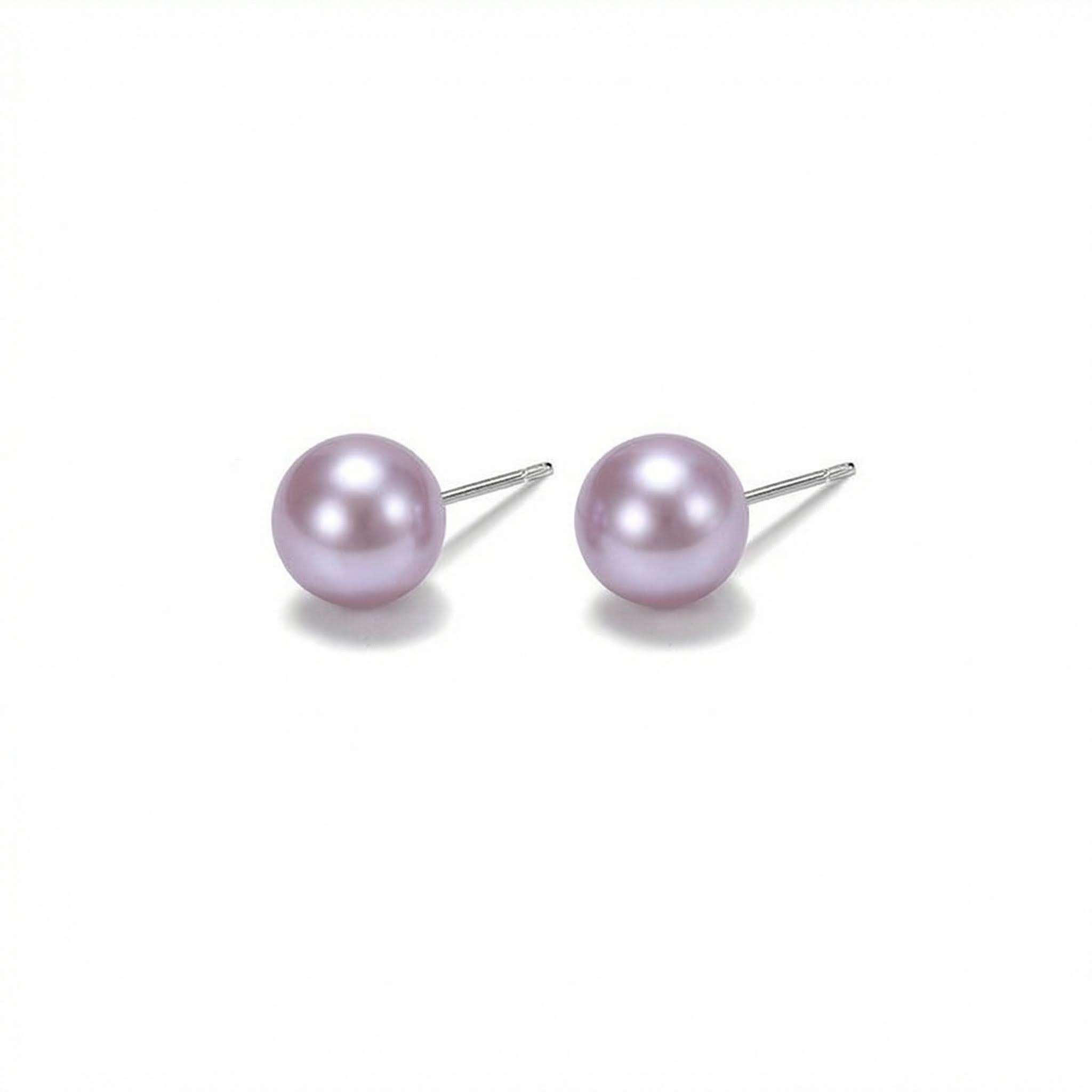 6mm/7mm/8mm White Freshwater Pearl Stud Earrings With Street Luxury Shine - Image 5