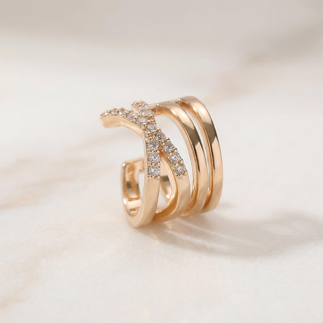 U-shape Cross No Piercing Ear Cuff Ring With Bold Statement Appeal - Image 7