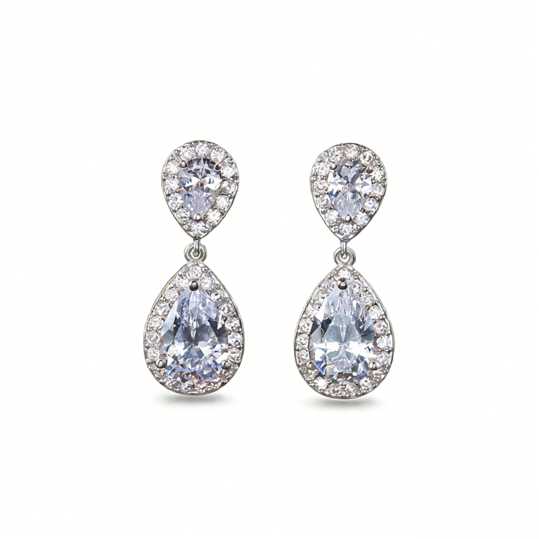 Classic Water Drop Bridal Dangle Earrings Gold With Street Luxury Shine - Image 4