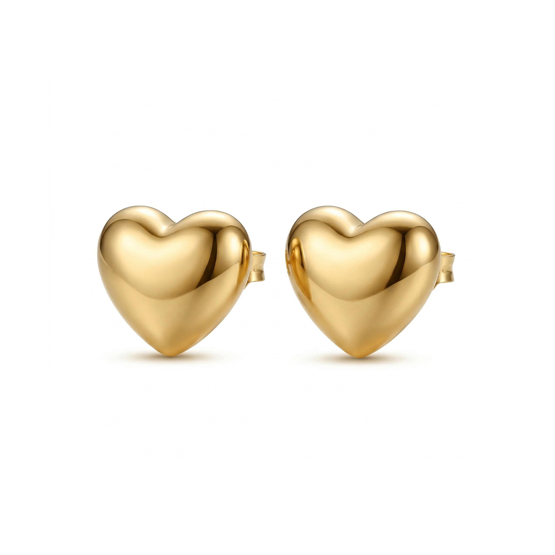 Mini Heart Stud Earrings Bold Statement Style With Street Luxury - Image 4