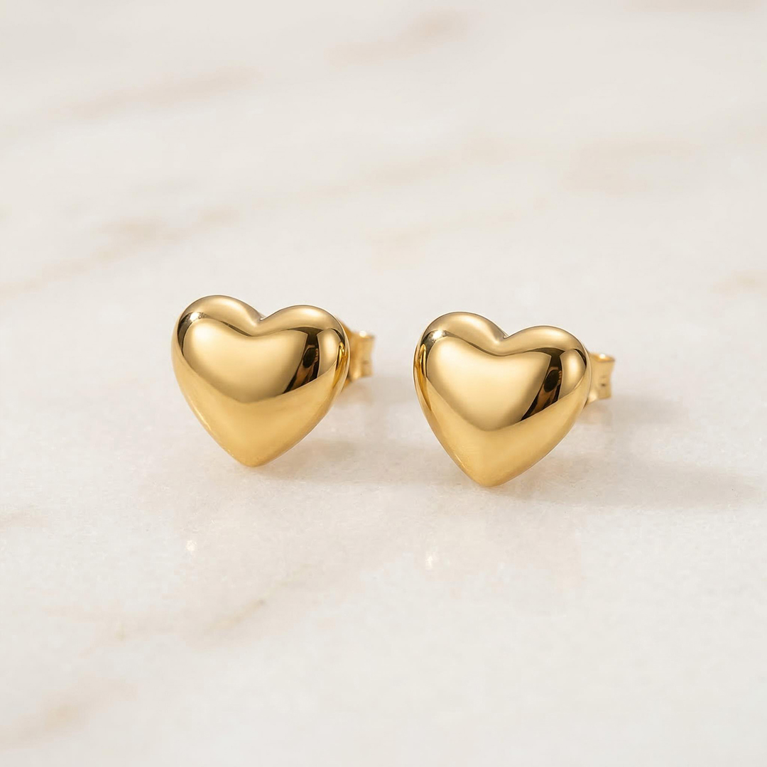 Mini Heart Stud Earrings Bold Statement Style With Street Luxury - Image 5