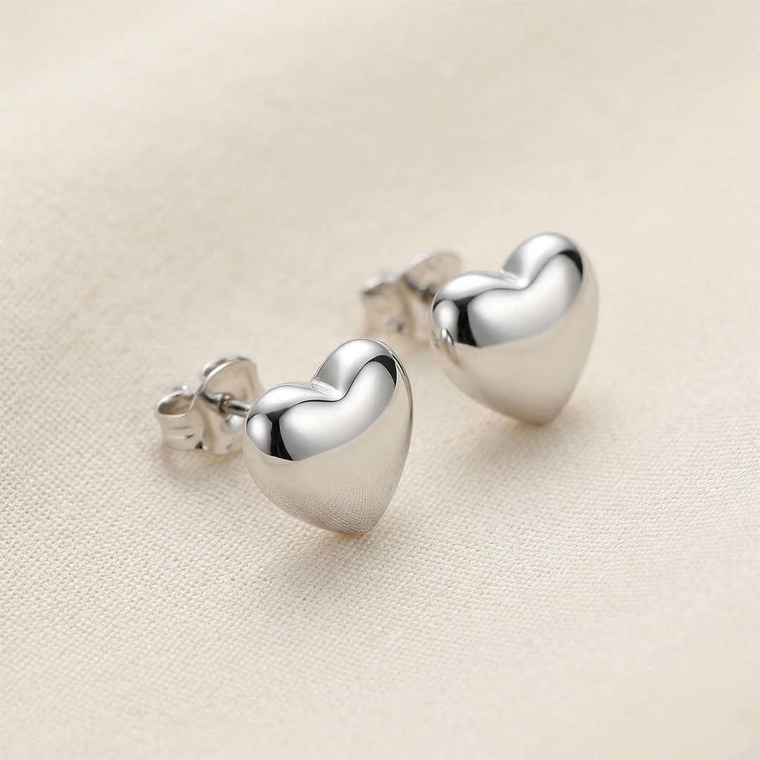Mini Heart Stud Earrings Bold Statement Style With Street Luxury - Image 6