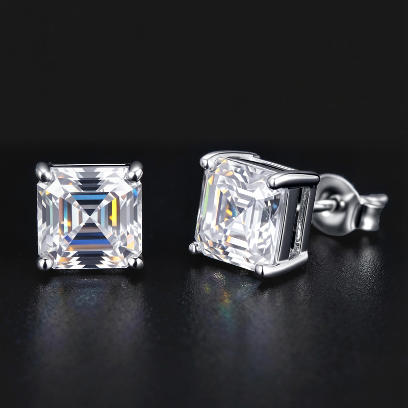 3ct Asscher Cut Stud Earrings Bold Statement Style With Street Luxury