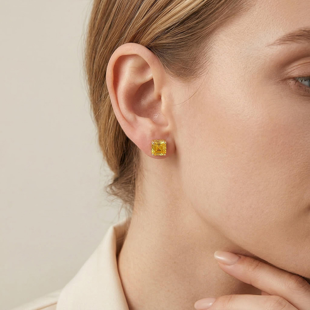 Colorful Square Stud Earrings Bold Statement Style With Street Luxury - Image 4