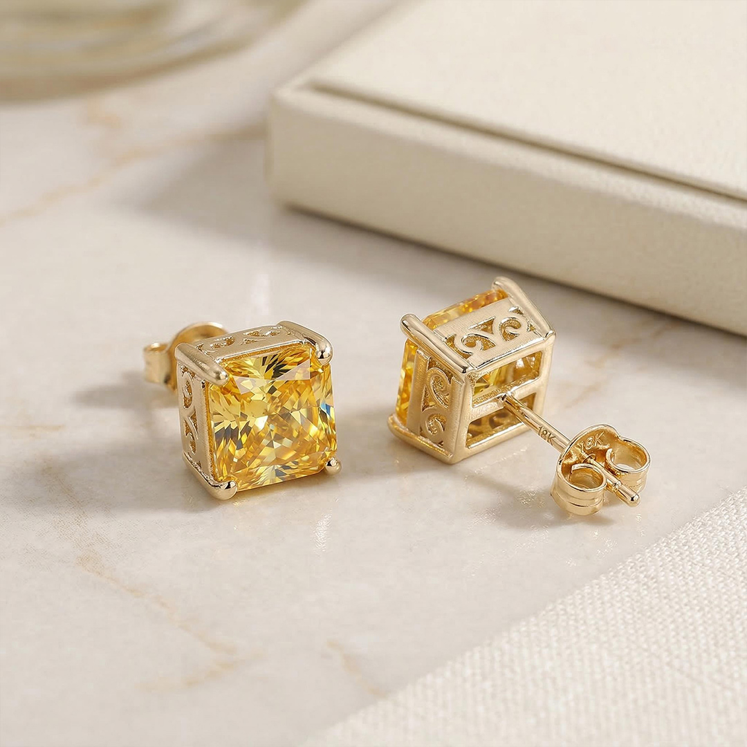 Colorful Square Stud Earrings Bold Statement Style With Street Luxury - Image 9