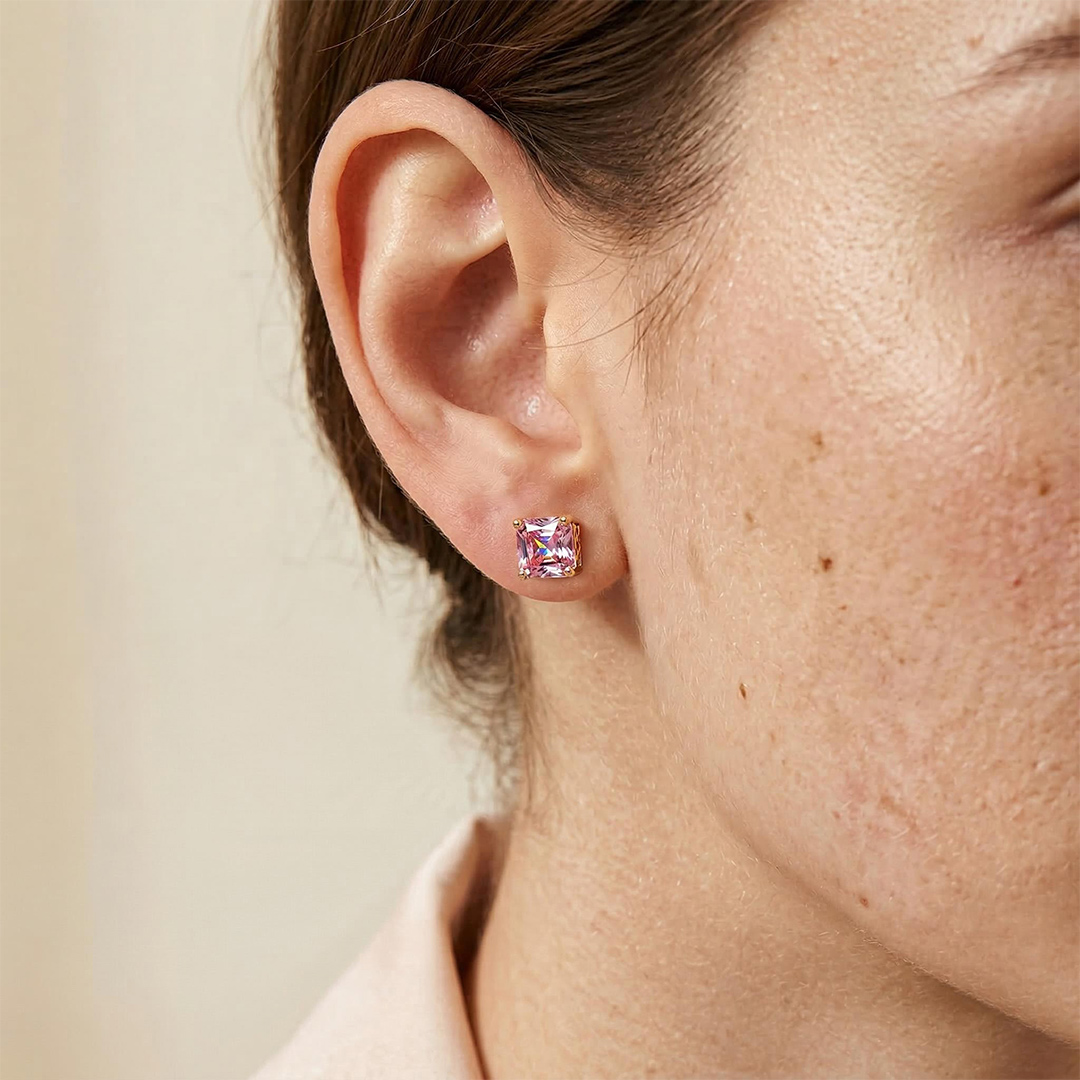 Colorful Square Stud Earrings Bold Statement Style With Street Luxury - Image 11