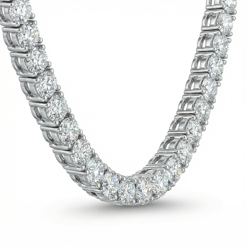 3mm Tennis Necklace In White Gold For Women With Street Luxury Shine - Image 5