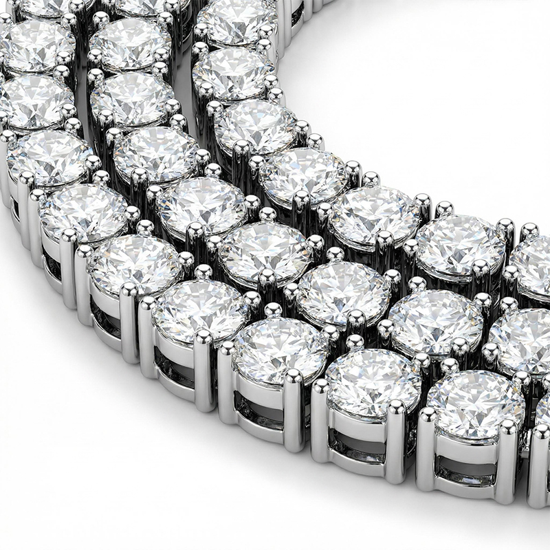 3mm Tennis Necklace In White Gold For Women With Street Luxury Shine - Image 6