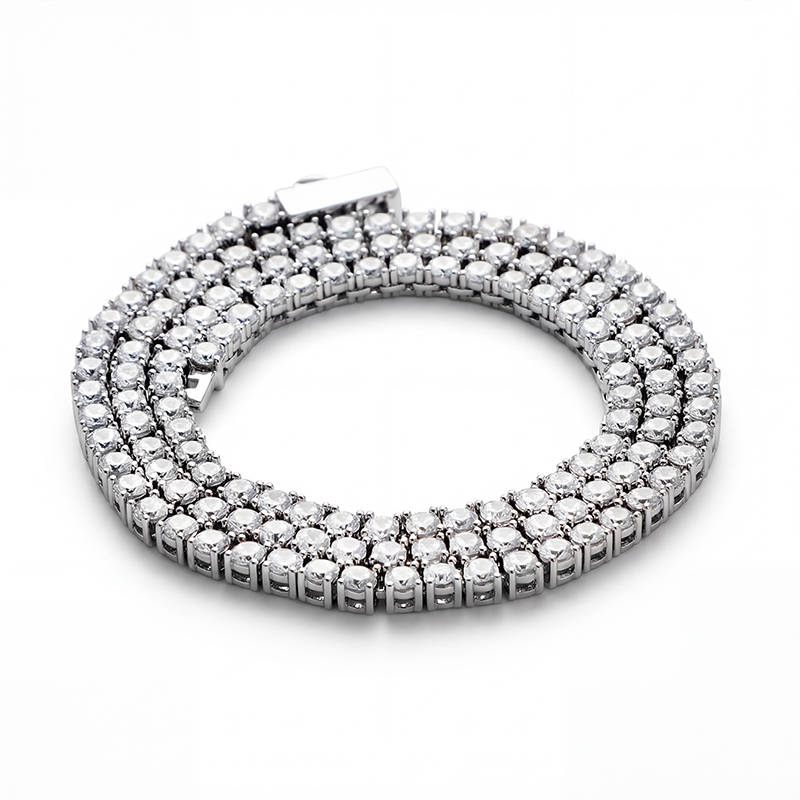 3mm Tennis Necklace In White Gold For Women With Street Luxury Shine - Image 7