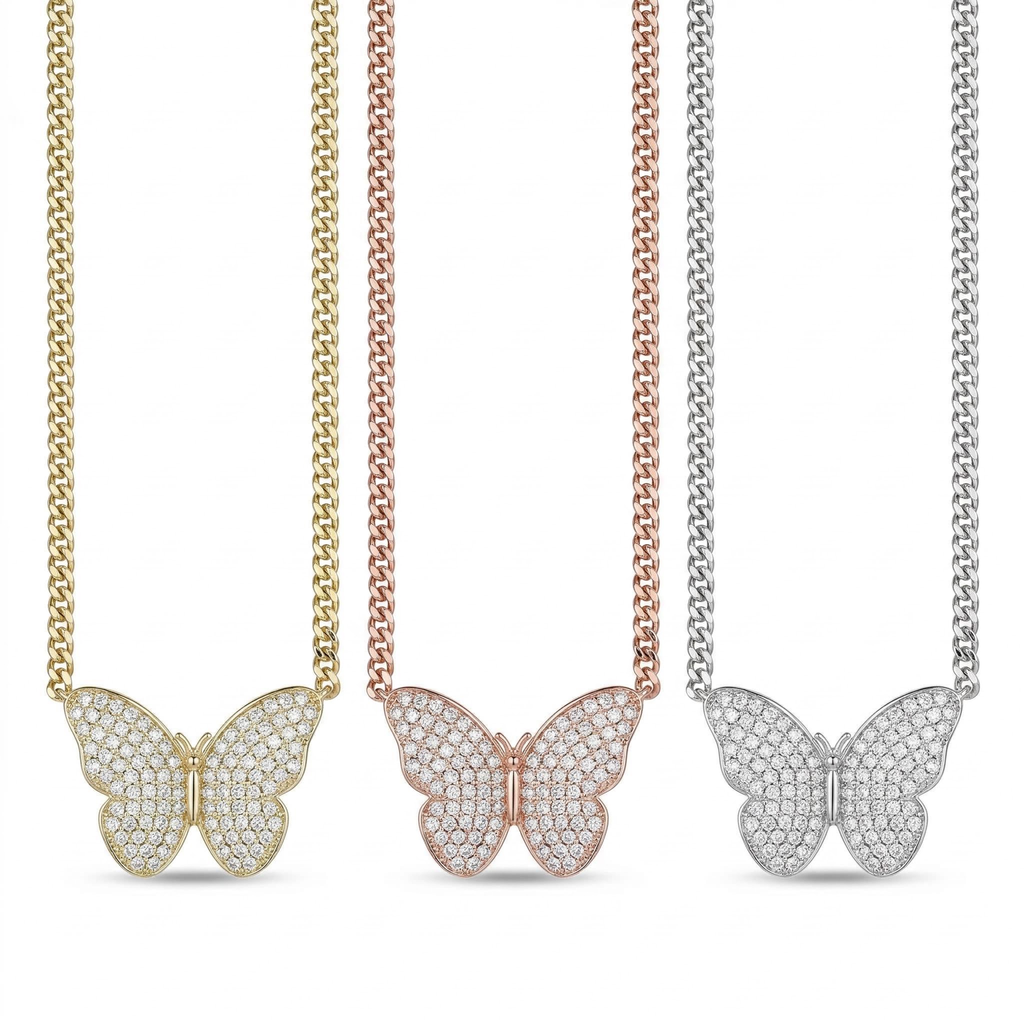 Iced Out Butterfly Cuban Necklace Pendant With Street Luxury Shine - Image 6