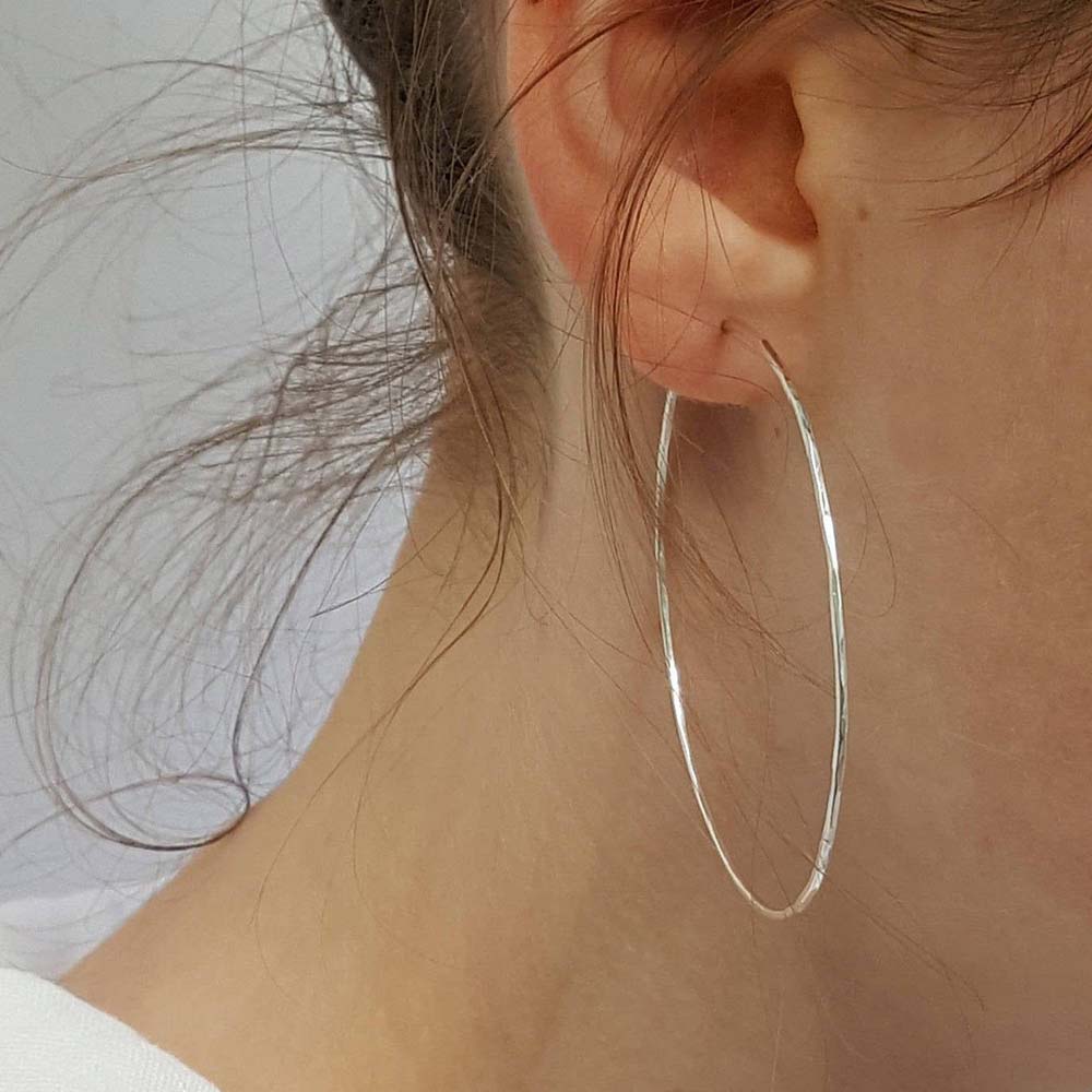 20mm-70mm Circle Hoop Earring In White Gold With Street Luxury Shine - Image 5