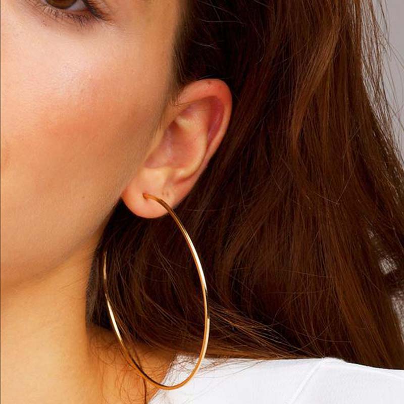 30mm-70mm Circle Hoop Earring In Gold Gold Shine With Street Luxury - Image 3