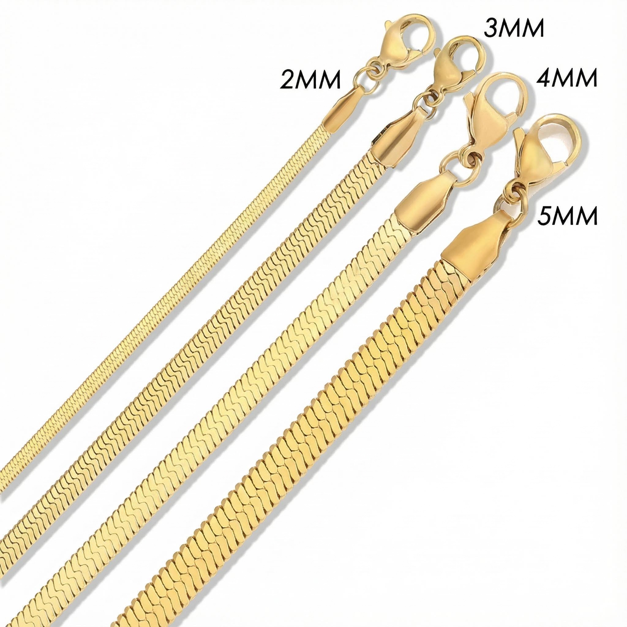 2mm/3mm/4mm/5mm Herringbone Chain Bold Statement Style With Street Luxury - Image 4
