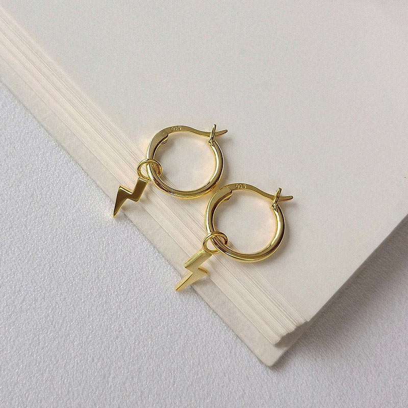 Lightning Drop Earring In Gold Silver With Bold Statement Appeal