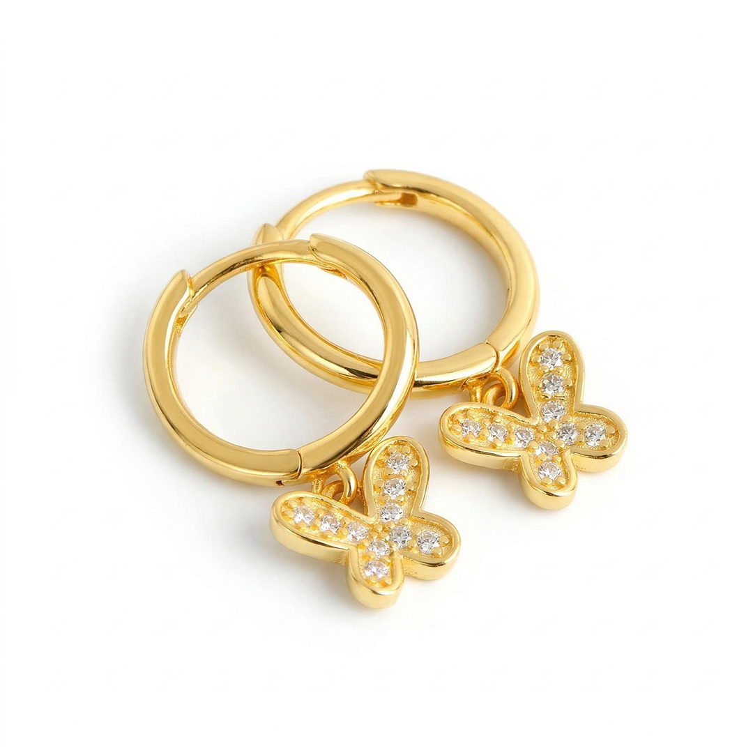 Sterling Silver Iced Out Butterfly Earrings With Street Luxury Shine - Image 6