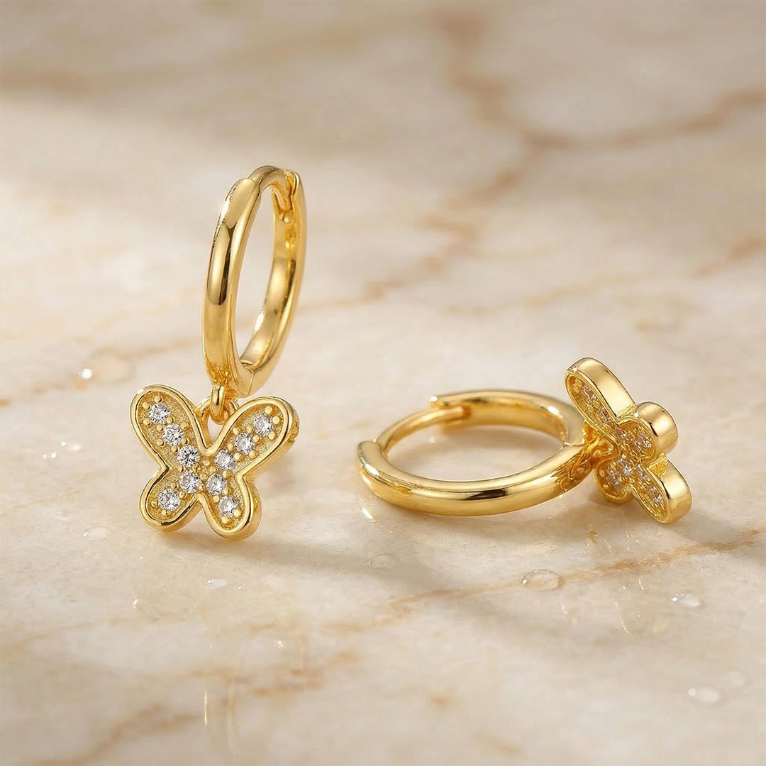 Sterling Silver Iced Out Butterfly Earrings With Street Luxury Shine - Image 7