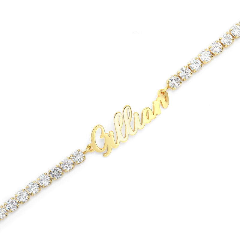 Personalized Tennis Name Bracelet In Gold Iced Out Shine With Street Luxury - Image 3