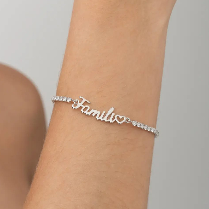 Personalized Tennis Name Bracelet In White Gold With Iced Out Shine - Image 4