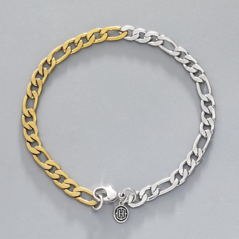 Women's 5mm Two-tone Figaro Bracelet Gold With Street Luxury Shine - Image 6