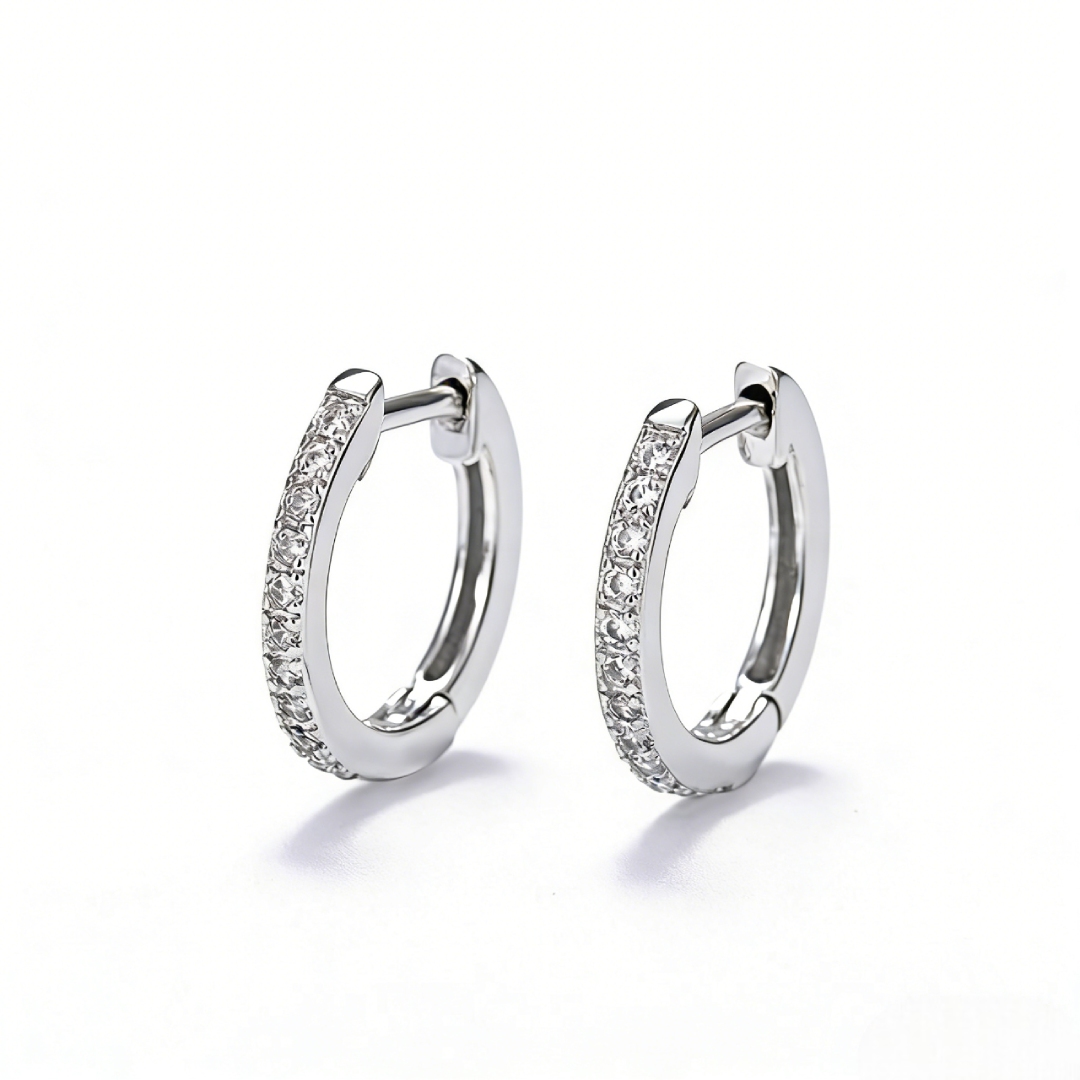 Women's Iced Out Hoop Earrings Gold With Street Luxury Shine - Image 3