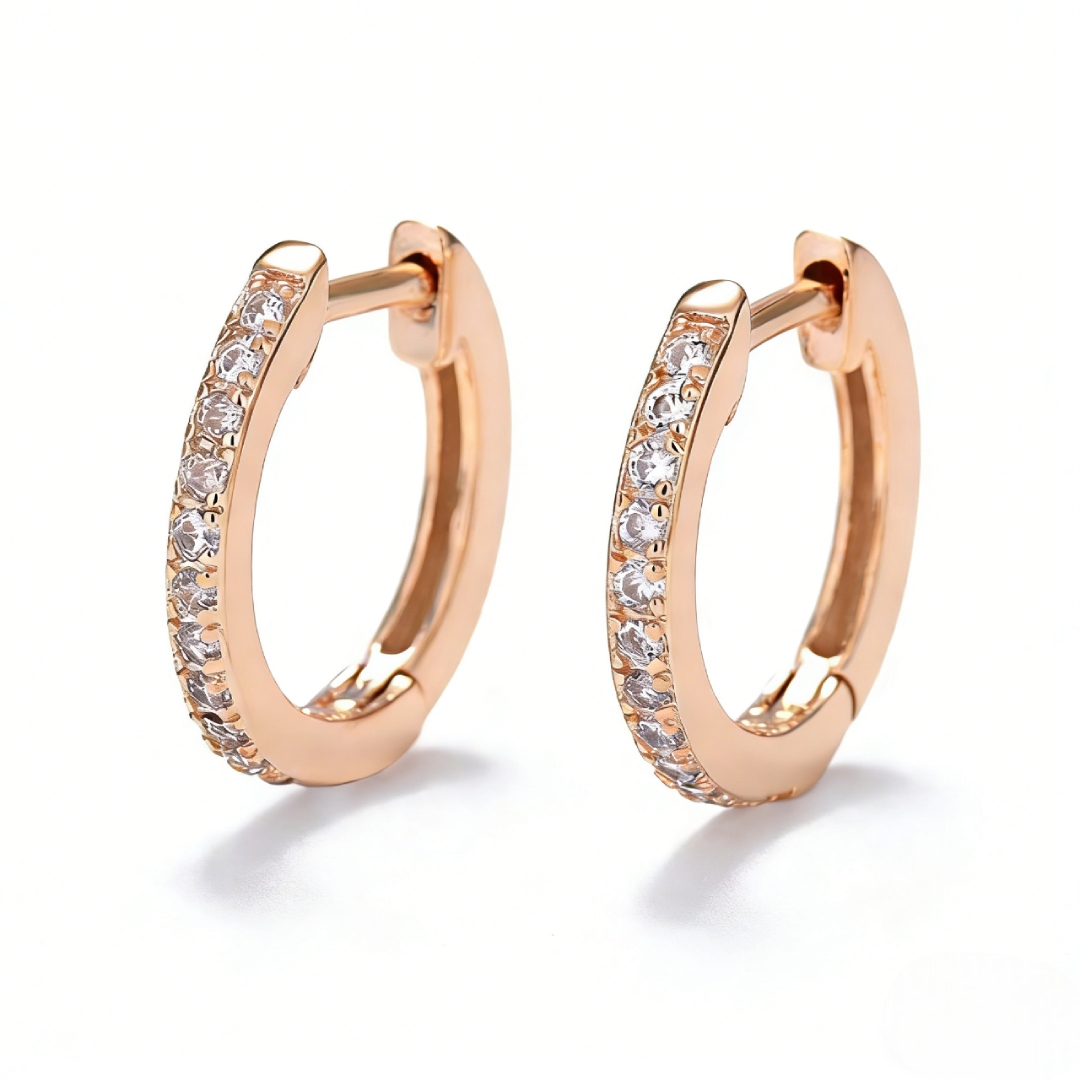 Women's Iced Out Hoop Earrings Gold With Street Luxury Shine - Image 4