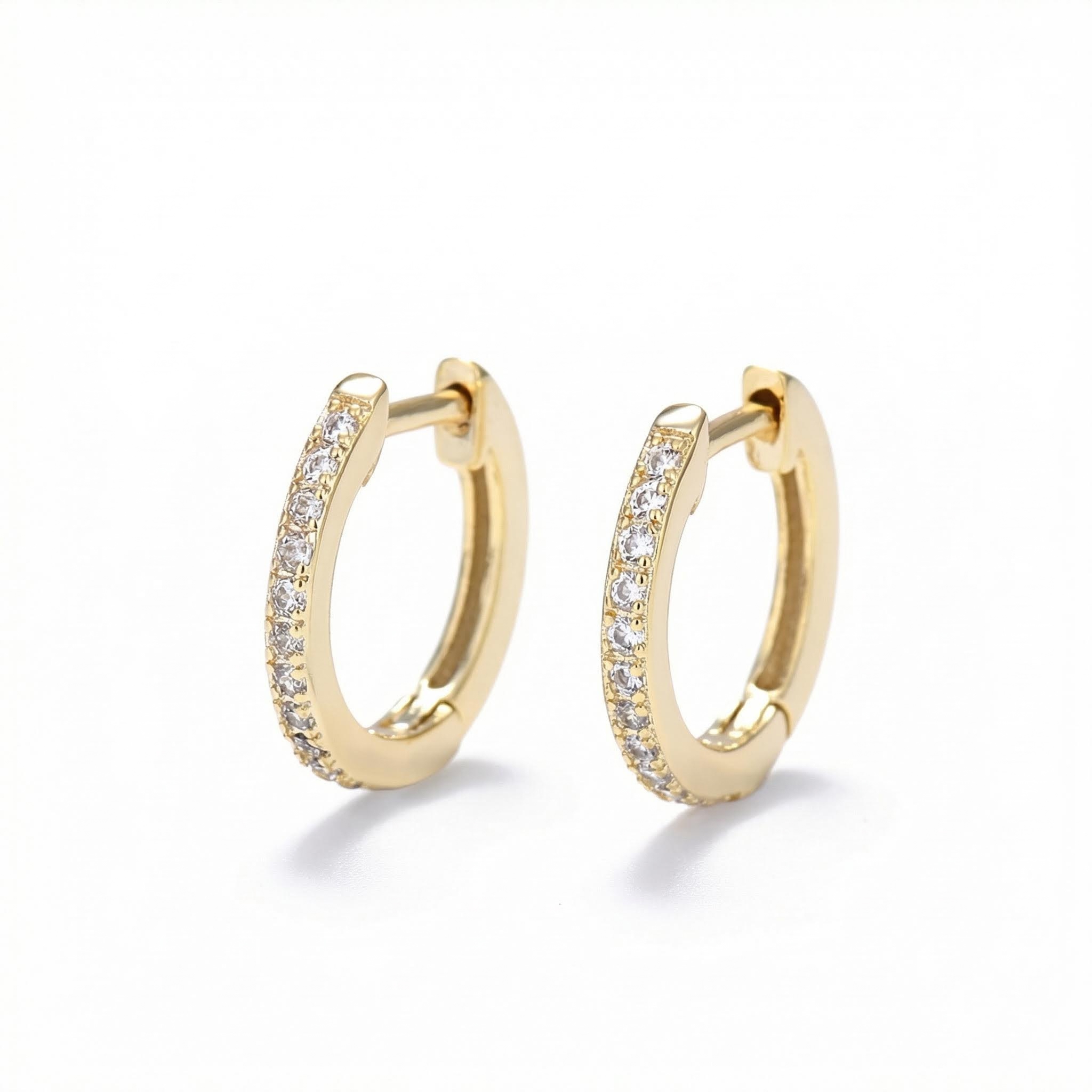 Women's Iced Out Hoop Earrings Gold With Street Luxury Shine