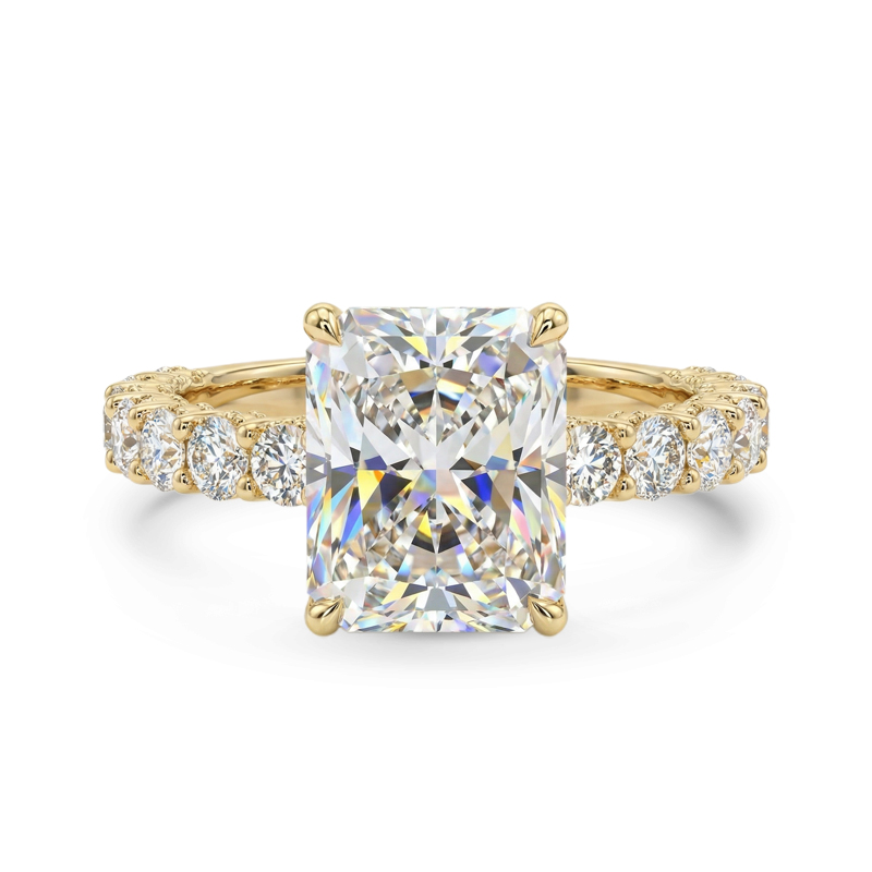22.85ct. Tw. Stunning Radiant Cut Halo Sterling Silver Engagement Ring In